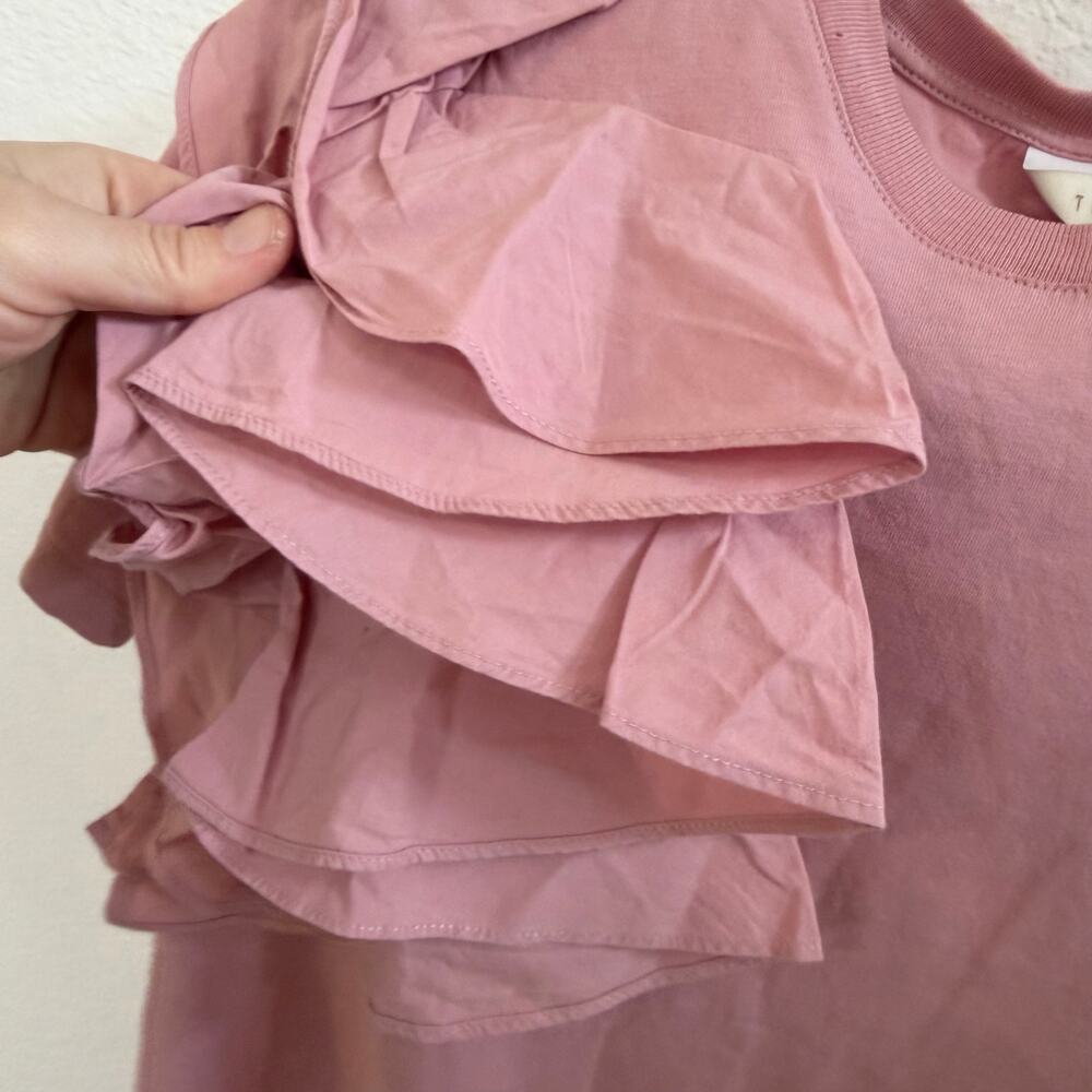 Ted Baker London pink Muave sz 1 dressy top w floral decorative design in front - Picture 9 of 10